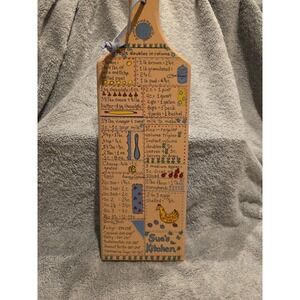Wintage Decorative Cutting Board With Measurements And Recipes "Sue's Kitchen"